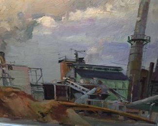 Julann again-fabulous impressionist painting of Port Angeles Mill--big!