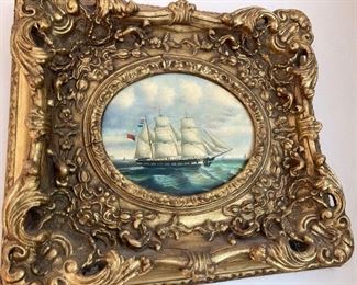Beautifully painted and signed P. Webb- Antique frame