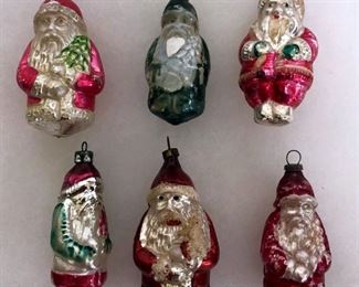 Antique Glass Figural Santa Claus Ornaments