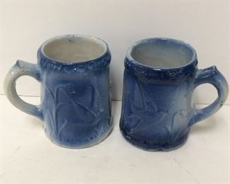Blue Bird Stoneware Mugs