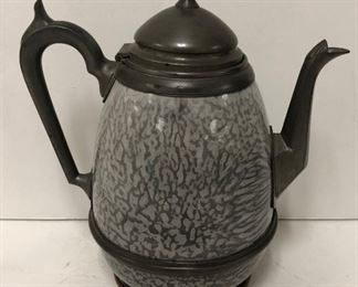 Grey Granite & Pewter Coffee Pots