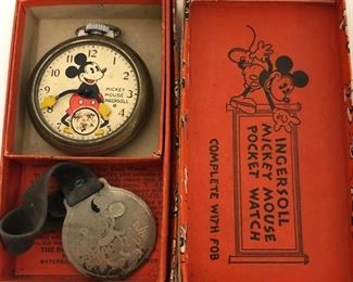 Ingersoll Mickey Mouse Pocket Watch In Box