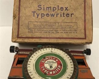 Simplex Typewriter In Original Box