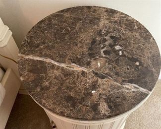 4. Pair of Nightstands with Marble tops, cabinets underneath $200 pair