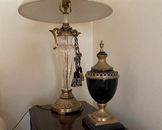 12. Pair of lamps, snail and table ornament $50