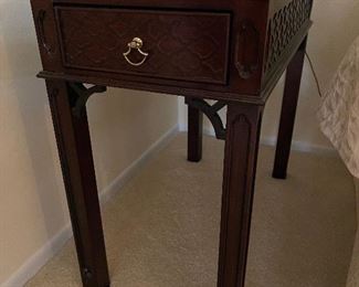 14. Pair of mahogany  end tables wtih drawers.  (There is a matching foyer table sold separately) $145 pair