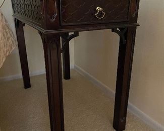 14. Pair of mahogany  end tables wtih drawers.  (There is a matching foyer table sold separately) $145 pair