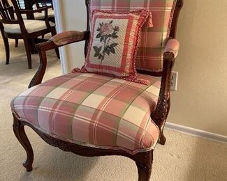 15. Pair of Plaid upholstered chairs in great new condition $175 pair