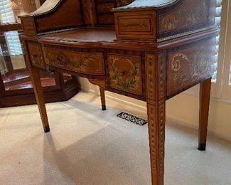 19. Newer desk, but painted, and beautiful with lots of compartments.  I do not know who made this!  No marking $495