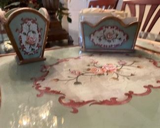 21.  Desk set wtih pencil box, pad and letter holder.  Looks like the Composite stuff made in Italy, but I do not know for sure $35