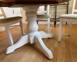 24. Kitchenette table, possibly Ethan Allen with 4 chairs.  Very solid and classic as can be.  $195 for the set 