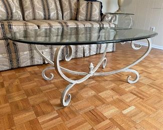 26. Coffee table and matching metal and glass end tables (3 pieces total) $275 for all