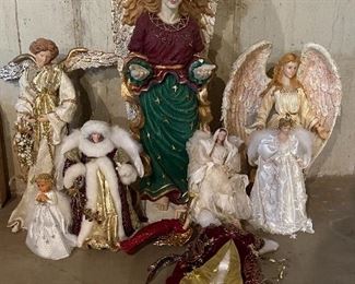 44. Angel lot (some styrofoam on the tall angel's face.  24" tall.  $45