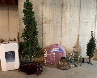 45. Christmas trees, stands, wreath holder, and a cool peppermint candy plant stand of some kind.  So cool.  $65