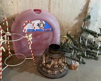 45. Christmas trees, stands, wreath holder, and a cool peppermint candy plant stand of some kind.  So cool.  $65