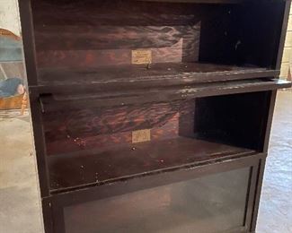 62. Globe Wernicke Lawyers Books case or Barrister's book case.  Bottom unit has not handle on door.  $200