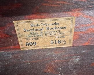 62. Globe Wernicke Lawyers Books case or Barrister's book case.  Bottom unit has not handle on door.  $200