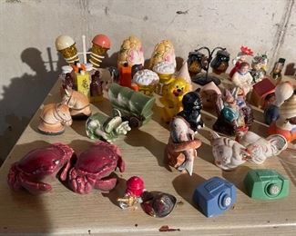 67. WHOA!  About 80 plus pair of salt and pepper shakers but this is an older collections.  I didn't see too many plastic ones here.  All nice.  Some Holt Howard $250