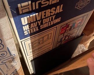 71. Shelving, some in box, projection screen, and other pices shown.  Fan in box $35