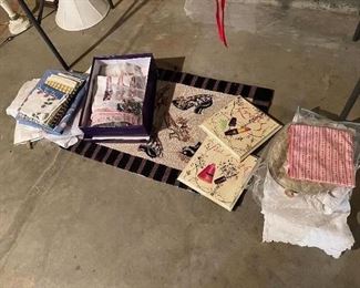 76. Rug and other linens $15