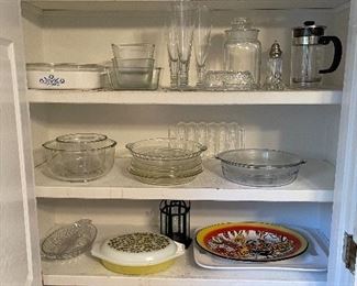 81. Contents of pantry including purex, and other glass casserole dishes, etc.  $55