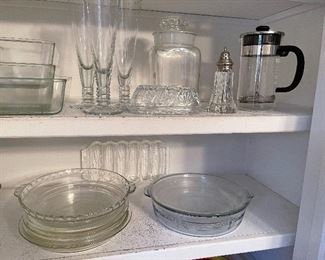 81. Contents of pantry including purex, and other glass casserole dishes, etc.  $55