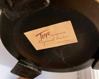 93. Shelf of green urn and 2 other TOYO decorative urns, glassware $75