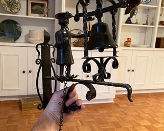 99.  Not sure who made this exactly  It's all metal, and you install it at your front door and pull the chain to ring the bell.  Works great and looks great.    Hand for size!  $100