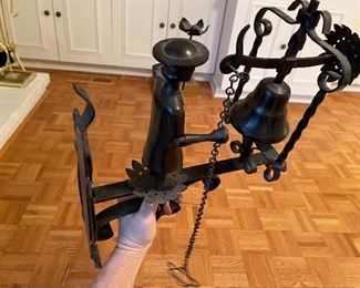 99.  Not sure who made this exactly  It's all metal, and you install it at your front door and pull the chain to ring the bell.  Works great and looks great.    Hand for size!  $100