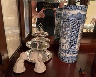 103. Six total  shelves of dishes and decorative items $70