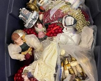 106. SIMILAR ITEMS, SO PLEASE MAKE SURE YOU ARE CLEAR OF THE ITEM NUMBER.                                       Two tubs of mostly Christmas items.  The top layer is shown but each tub has a lot of what you see here.  Tubs are included as well. $55 both