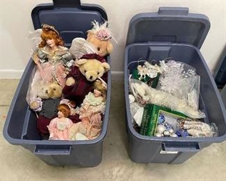 109. SIMILAR ITEMS, SO PLEASE MAKE SURE YOU ARE CLEAR OF THE ITEM NUMBER.                                       Two tubs of mostly Christmas items.  The top layer is shown but each tub has a lot of what you see here.  Tubs are included as well. $75 both