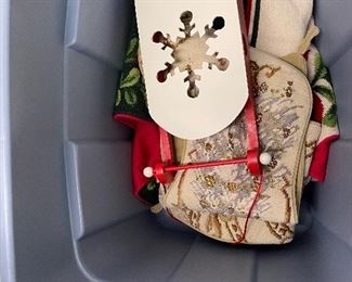 110. SIMILAR ITEMS, SO PLEASE MAKE SURE YOU ARE CLEAR OF THE ITEM NUMBER.                                       Two tubs of mostly Christmas items.  The top layer is shown but each tub has a lot of what you see here.  Tubs are included as well. $75 both