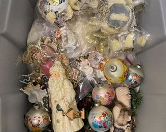 110. SIMILAR ITEMS, SO PLEASE MAKE SURE YOU ARE CLEAR OF THE ITEM NUMBER.                                       Two tubs of mostly Christmas items.  The top layer is shown but each tub has a lot of what you see here.  Tubs are included as well. $75 both