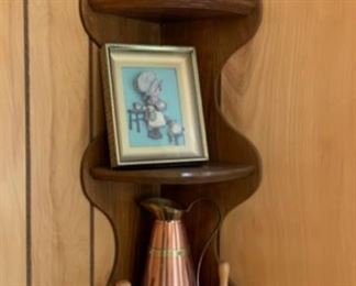 CLEARANCE  !  $4.00 NOW, WAS $14.00...............Corner shelf and minis including 2 butter molds  (P187)