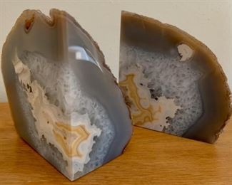 $40.00...............Pair Onyx Stone Bookends 3 1/2" tall (P165)