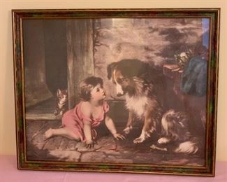 CLEARANCE!  $10.00 NOW, WAS $30.00...................Vintage Picture 21 1/2" x 17 1/2" (P514)