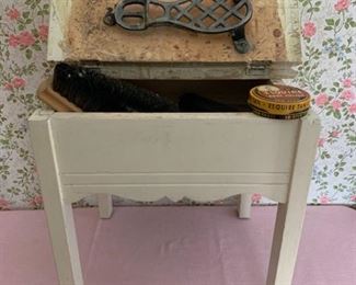 CLEARANCE  !  $10.00 NOW, WAS $30.00..................Unique Vintage Shoe Shine Repair Storage Box (P838)