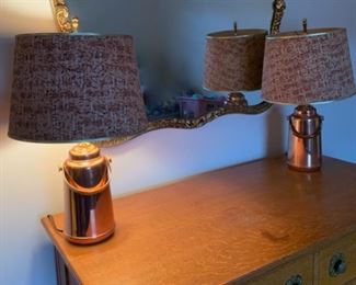 $20.00..................Pair of Lamps, one needs rewiring 22" tall (P918)