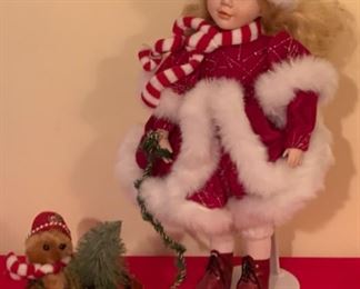 CLEARANCE  !  $4.00 NOW, WAS $14.00...........Christmas Doll 18" tall (P921)