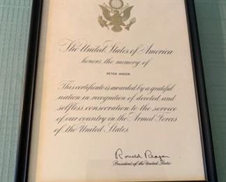 REDUCED!  $60.00 NOW, WAS $80.00.................Signed Letter from President Ronald Reagan (P1016)