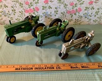 HALF OFF !  $50.00 NOW, WAS $100.00..............3 Vintage Tractors, one tire missing (P1039)