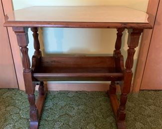 $20.00....................Laminated Top End Table/Book Rack  27" x 15", 24" tall (P1043)