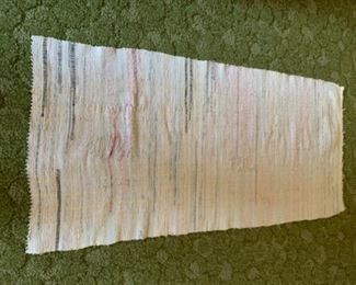 CLEARANCE !  $3.00 NOW, WAS $12.00...................Vintage Rag Rug with some repairs   54” x 26” (P1066)