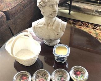 bust, silver plate coasters