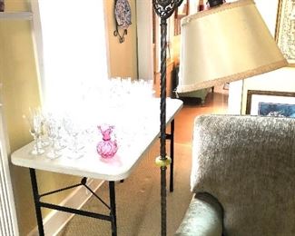 metal and marble floor lamp