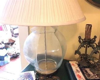 glass lamp, drawer pulls