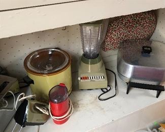 crockpot, Blender, electric skillet, coffee grinder, mixer