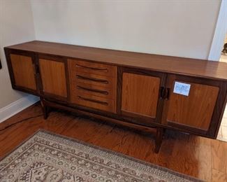 TeaK Mid - Century Credenza 1970-1979 Denmark 84"W X.31.25"H X 18.75."D