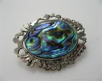 Abalone Silver Brooch